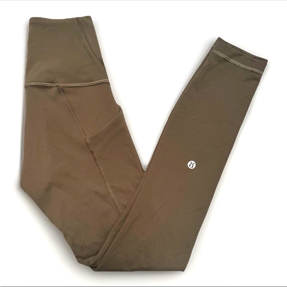 Lululemon Women's Leggings Size 2 Olive Green High-Rise Tight Pockets Athleisure